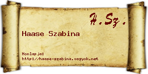 Haase Szabina névjegykártya